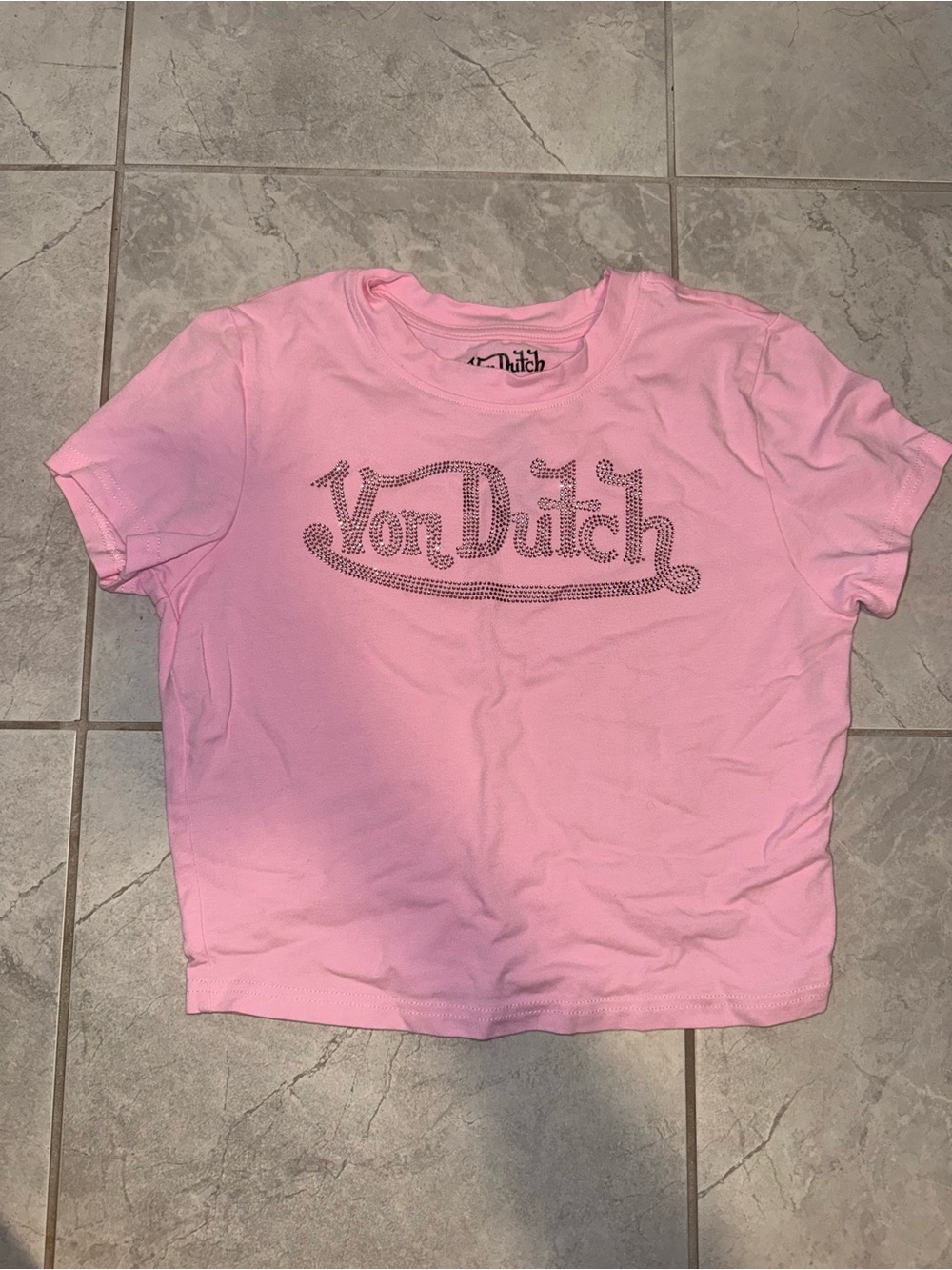 Von Dutch Pink Short Sleeve Logo Tee
